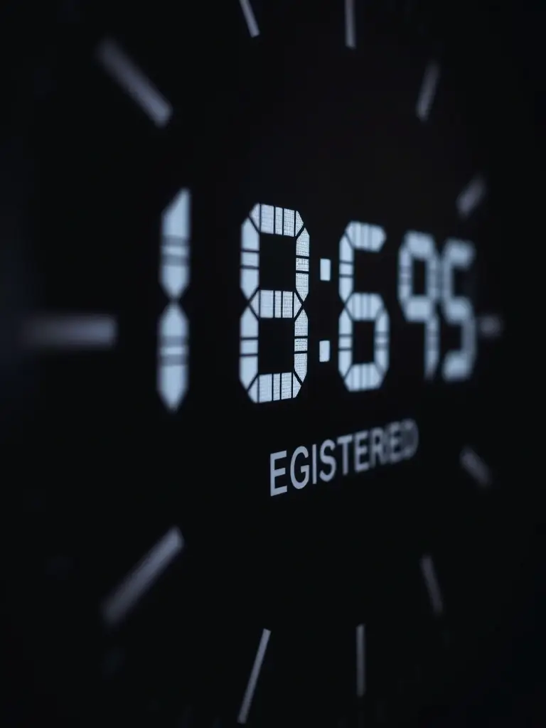 A close-up of a digital clock displaying the age of a domain, emphasizing the importance of domain age in email verification.