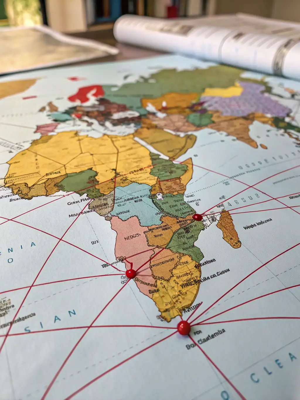 A close-up shot of a globe with network connections highlighting different countries, symbolizing the importance of mail server location in email verification.